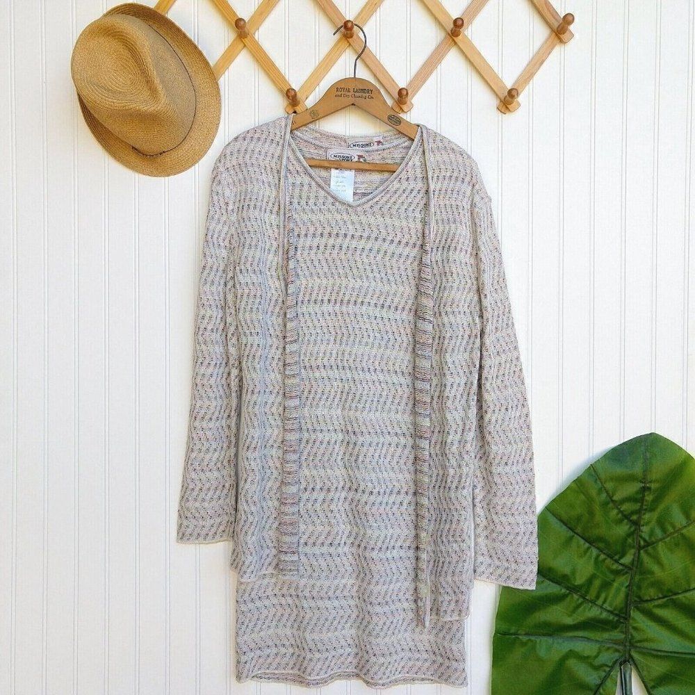 Vintage Missoni Sport Dress and Cardigan Sweater Set Size S 40 44 Knit Rayon